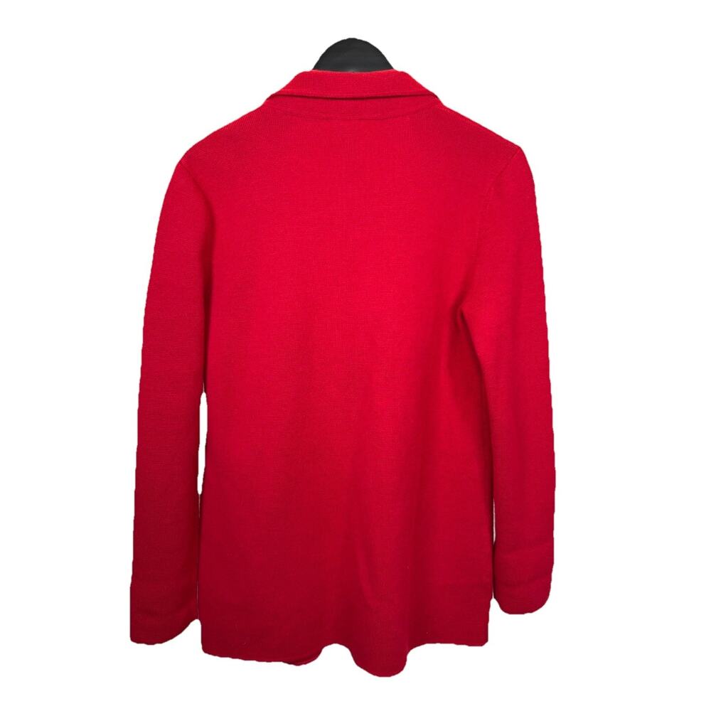 Talbots Open Sweater Blazer Women's Sz S Merino Wool Blend Knit Jacket Red - Picture 3 of 10